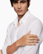 Cable Edge® Band Ring in 18K Yellow Gold with Diamonds, 6mm